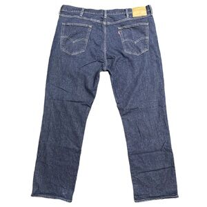 LEVI'S men's navy 514 slim straight embroidered jeans, 42x30.